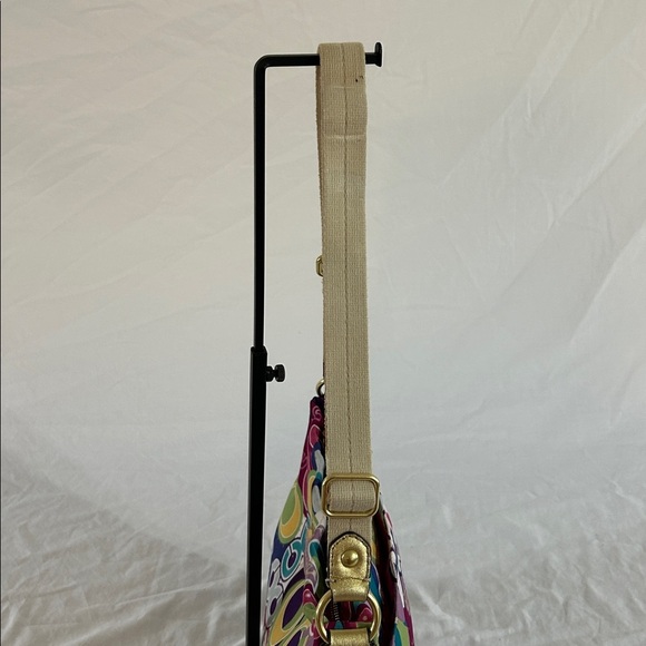 Coach Signature Poppy Graffiti Crossbody Shoulder Bag F19454 Gold Multicolor - Picture 5 of 12